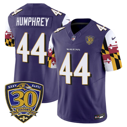 Men's Baltimore Ravens 'Maryland Flag Edition' Vapor Limited Jersey - 30th Anniversary Patch - All Stitched