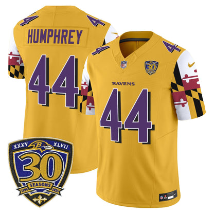 Men's Baltimore Ravens 'Maryland Flag Edition' Vapor Limited Jersey - 30th Anniversary Patch - All Stitched