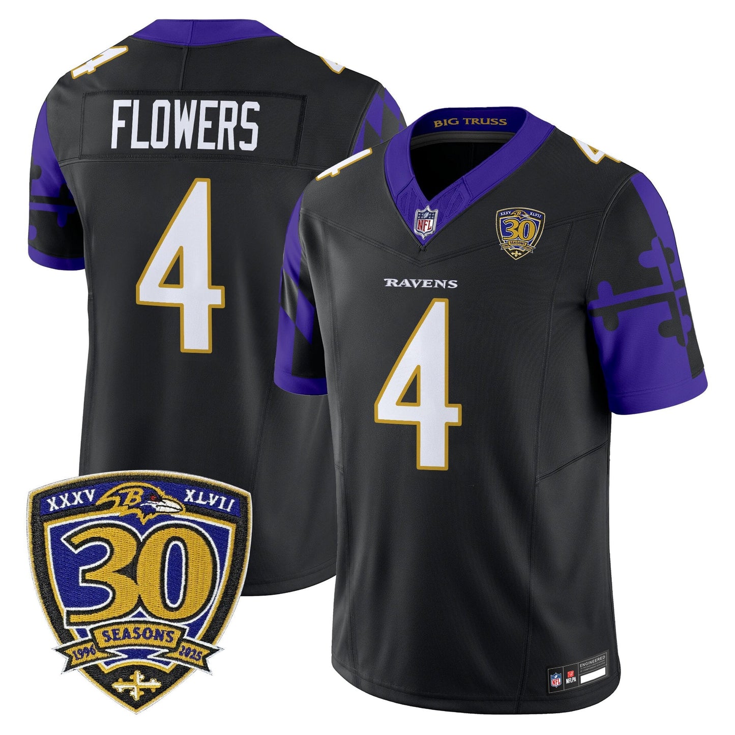 Men's Baltimore Ravens 'Maryland Flag Edition' Vapor Limited Jersey - All Stitched