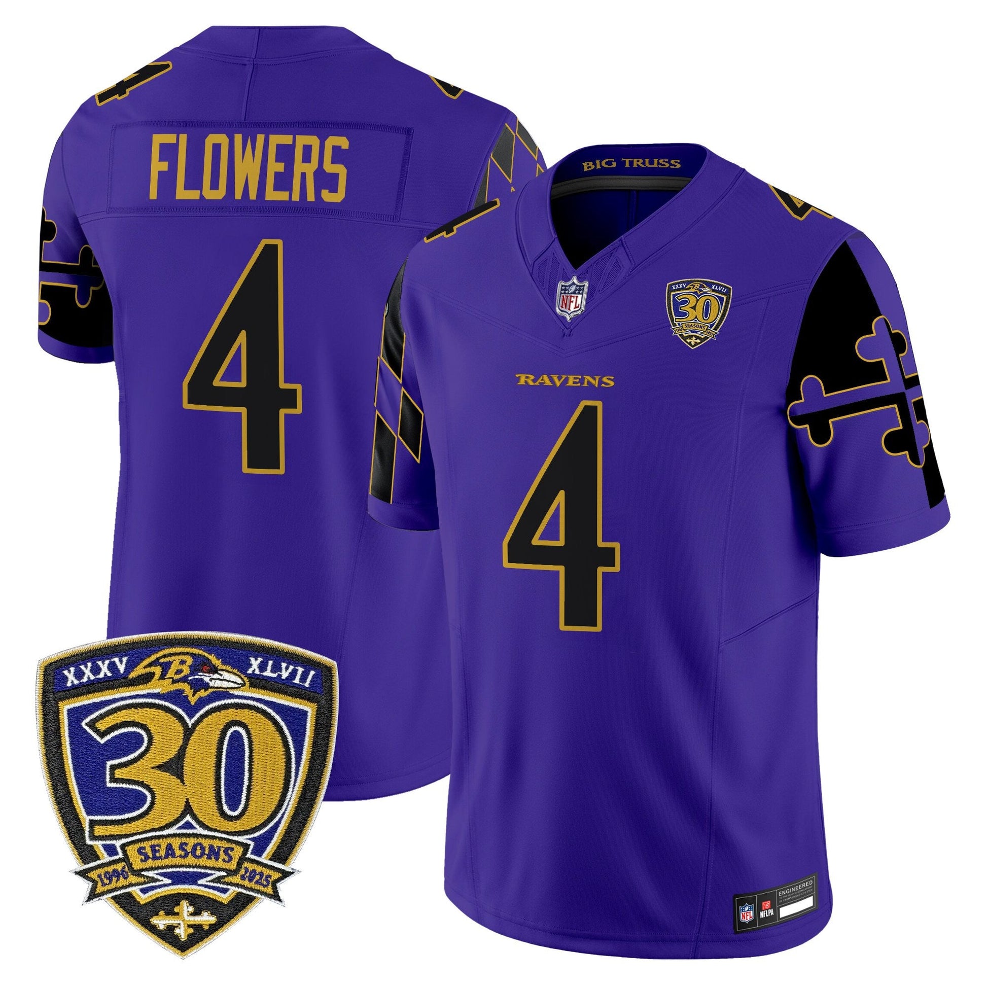 Men's Baltimore Ravens 'Maryland Flag Edition' Vapor Limited Jersey - All Stitched