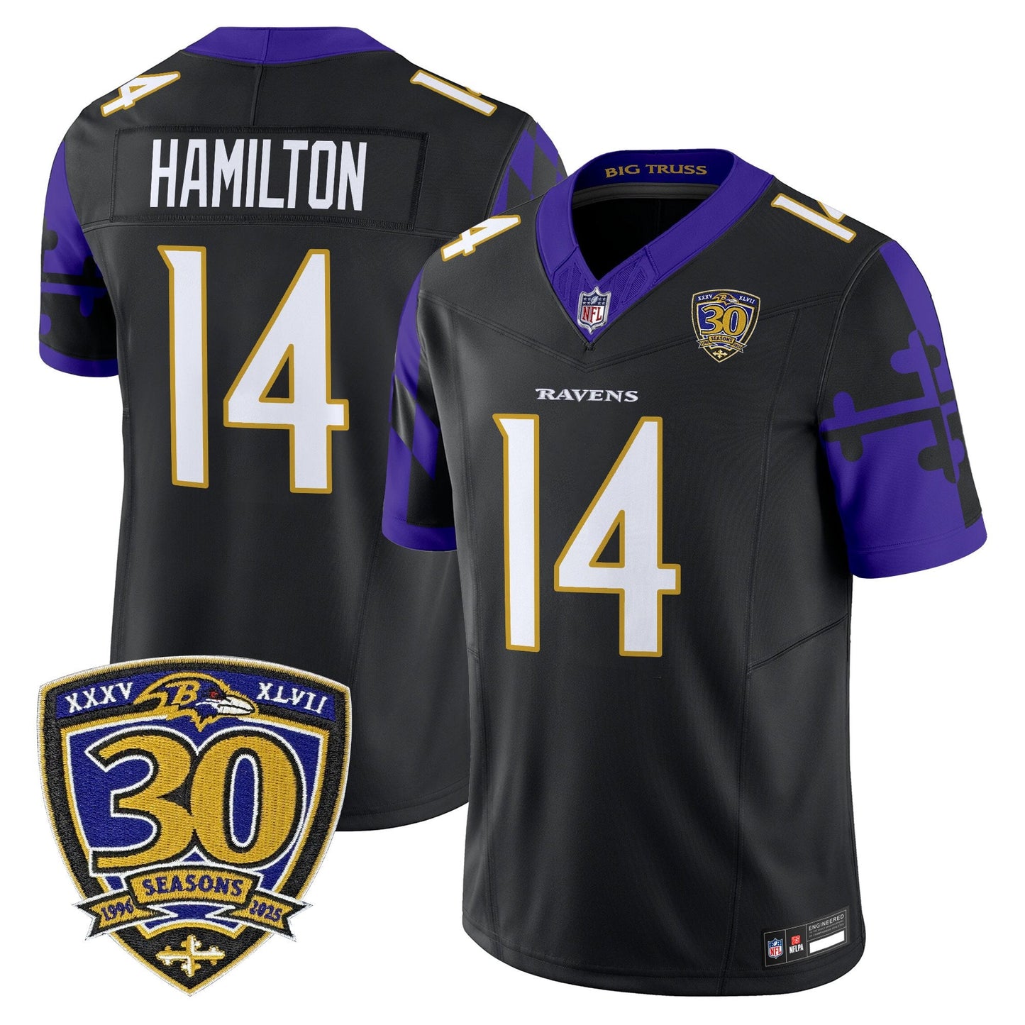 Men's Baltimore Ravens 'Maryland Flag Edition' Vapor Limited Jersey - All Stitched