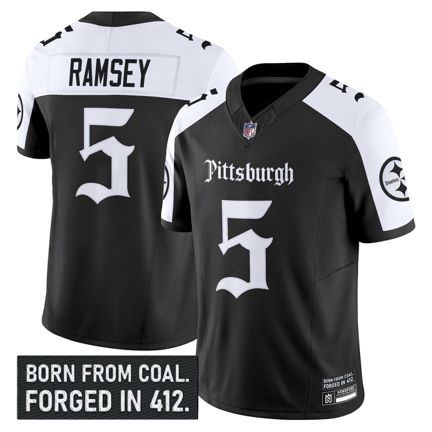 Men's Pittsburgh Steelers 'Gothic Steel City Edition' Vapor Limited Jersey - All Stitched