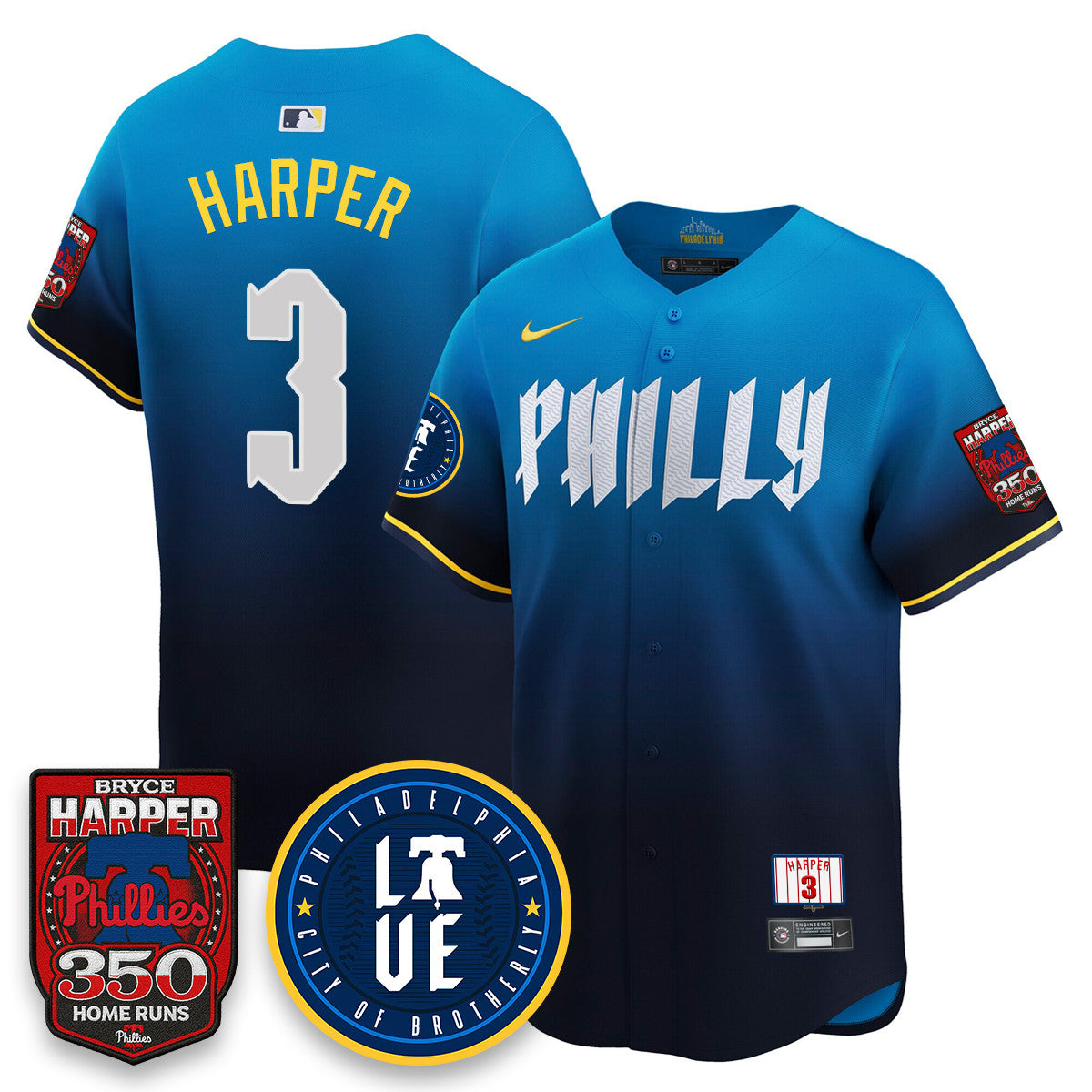 Bryce Harper Philadelphia Phillies 350 Home Runs Jersey - All Stitched