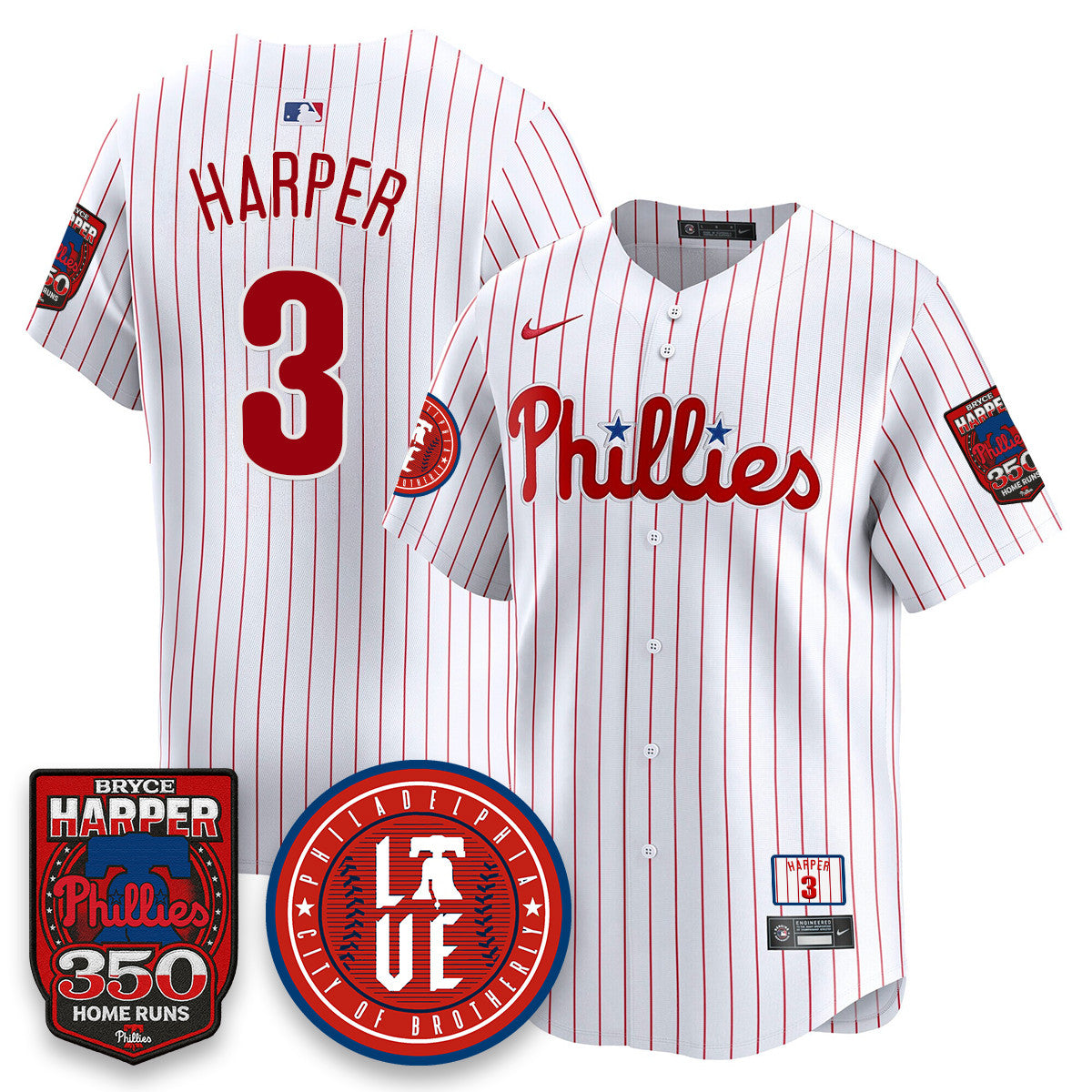Bryce Harper Philadelphia Phillies 350 Home Runs Jersey - All Stitched