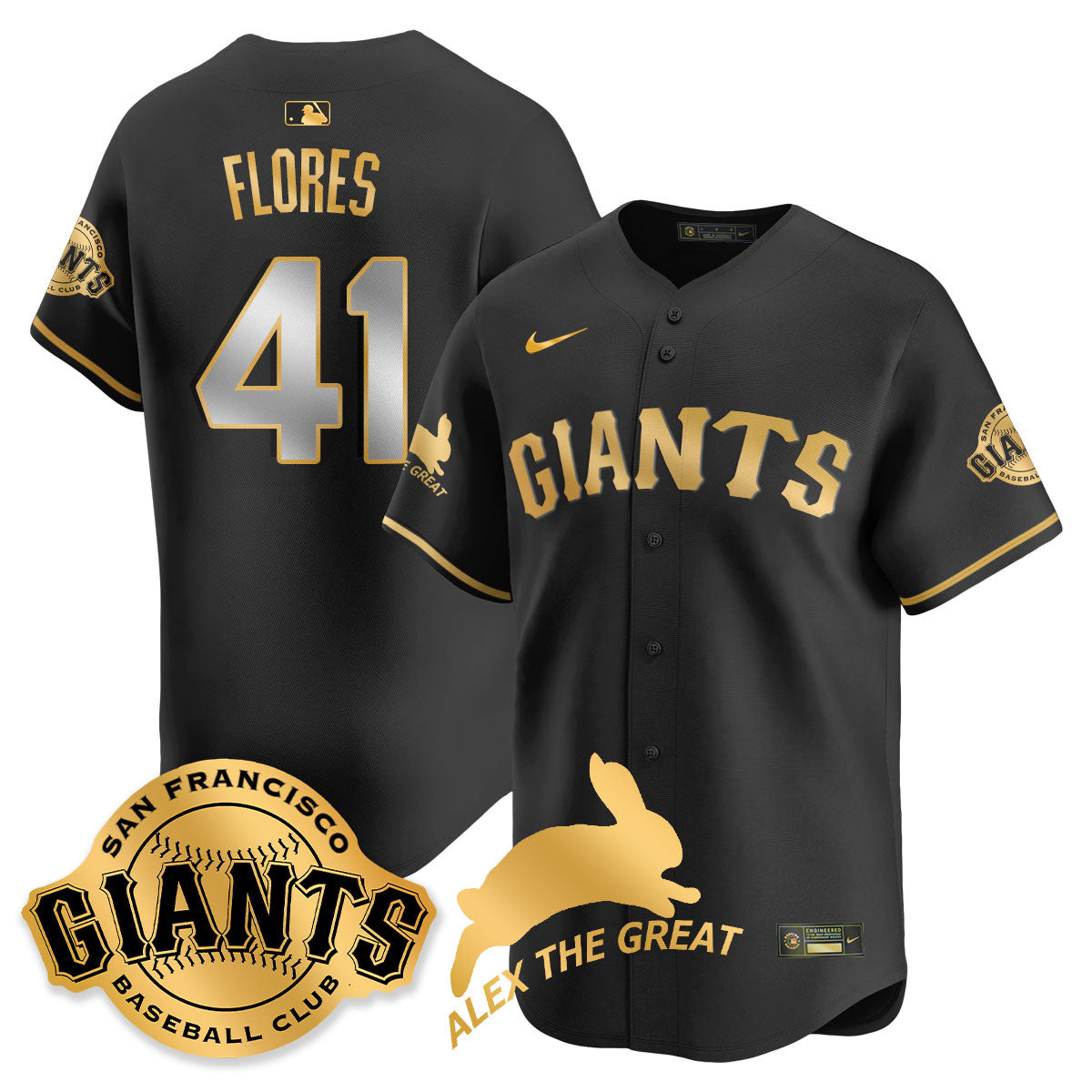 Custom San Francisco Giants "Alex the Great" Rabbit Memories 2025 Jersey - All Stitched