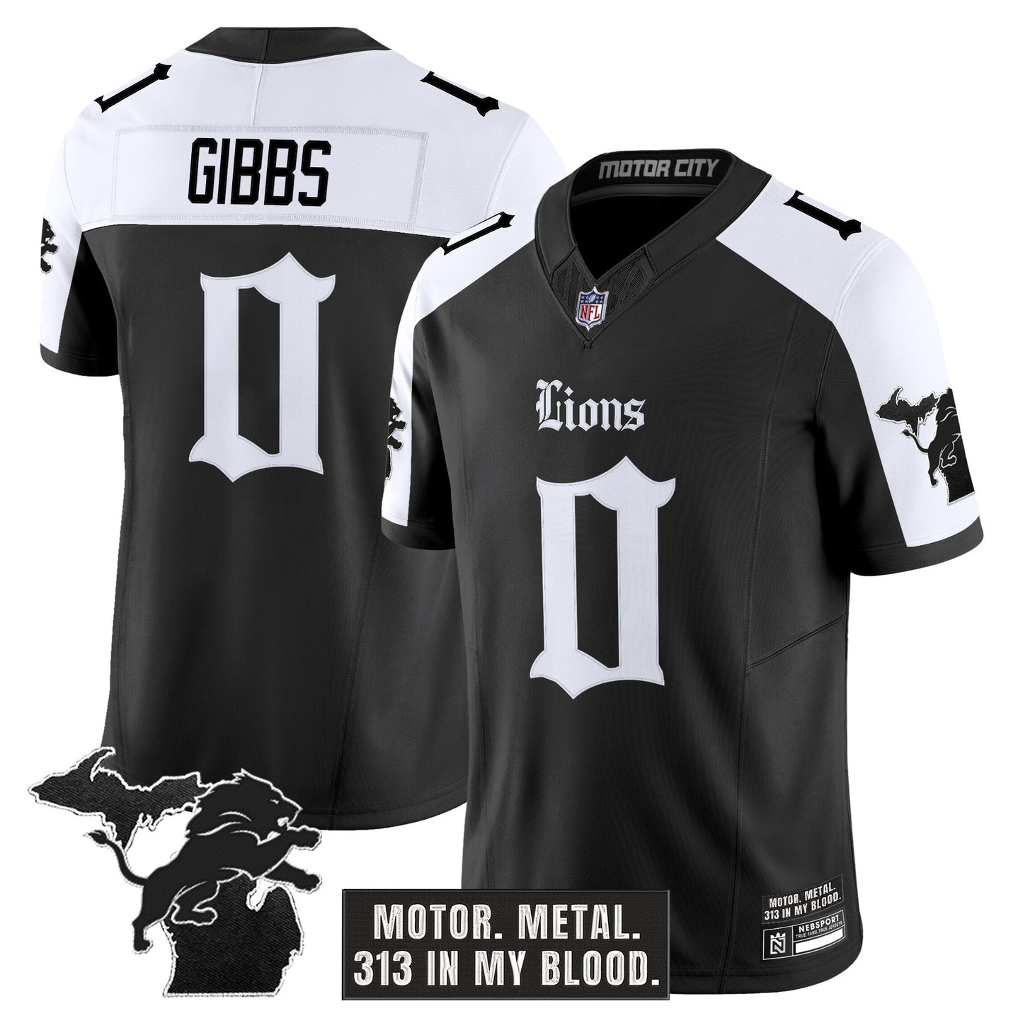 Men's Detroit Lions 'Gothic Motor Grit Edition' Vapor Limited Jersey - All Stitched
