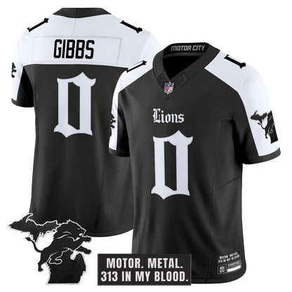 Men's Detroit Lions 'Gothic Motor Grit Edition' Vapor Limited Jersey - All Stitched