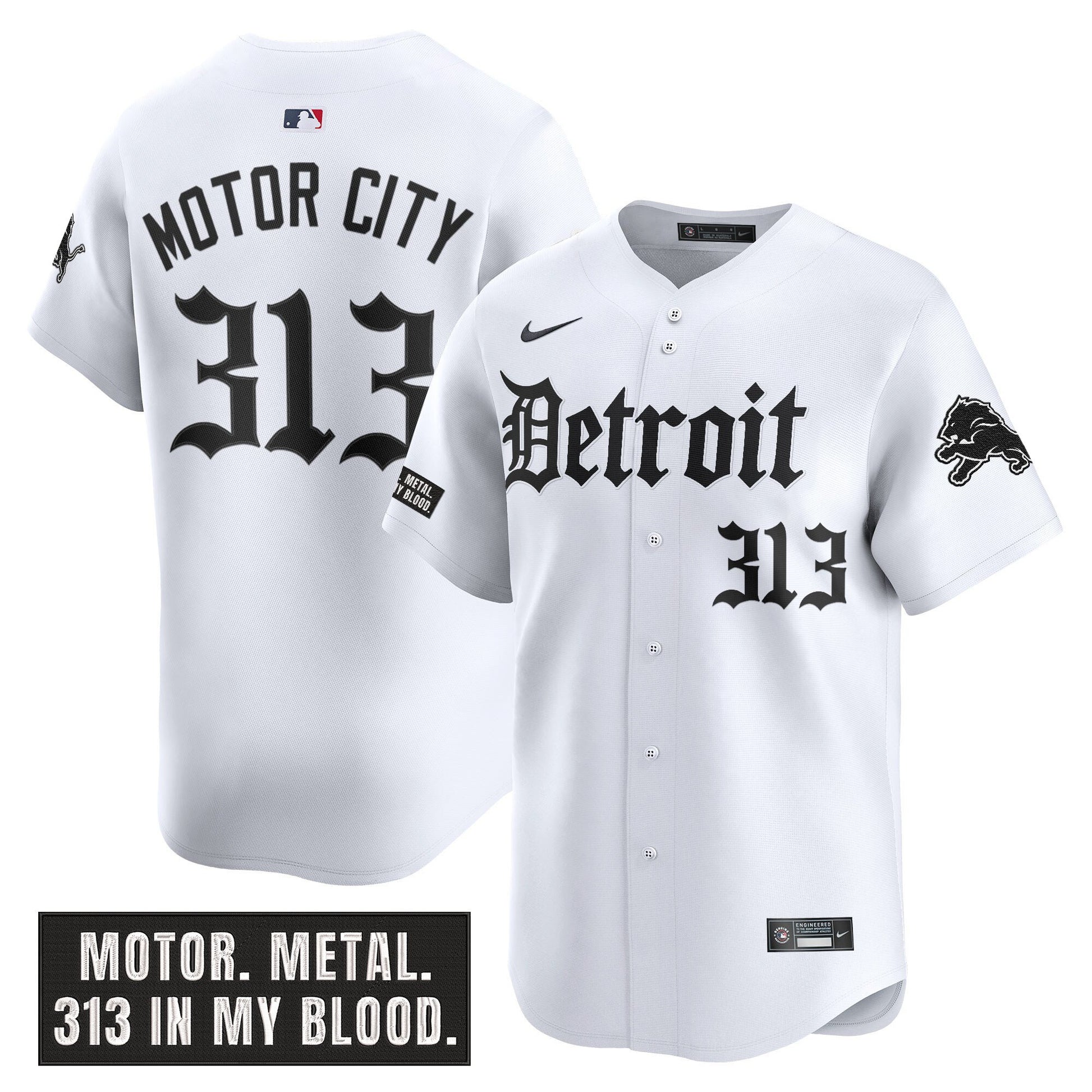 Men's Detroit Lions 'Motor Gothic Edition' Vapor Premier Limited Jersey - All Stitched