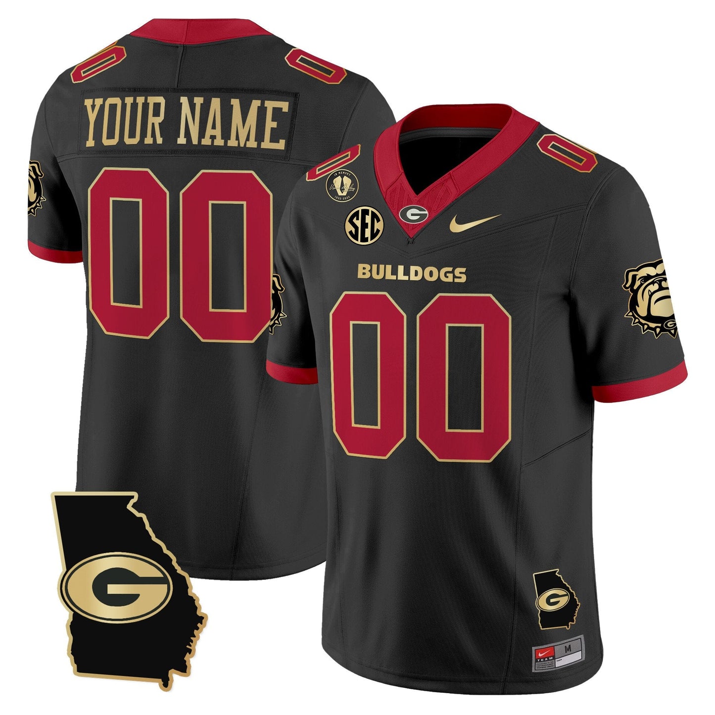 Georgia Bulldogs 2025 Georgia Map & Vince Dooley Patch Vapor Limited Custom Jersey - All Stitched