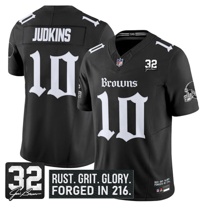 Men's Cleveland Browns 'Gothic Dawg Shadows Drop' Vapor Limited Jersey - All Stitched
