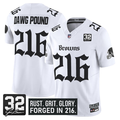 Men's Cleveland Browns 'Gothic Dawg Shadows Drop' Vapor Limited Jersey - All Stitched