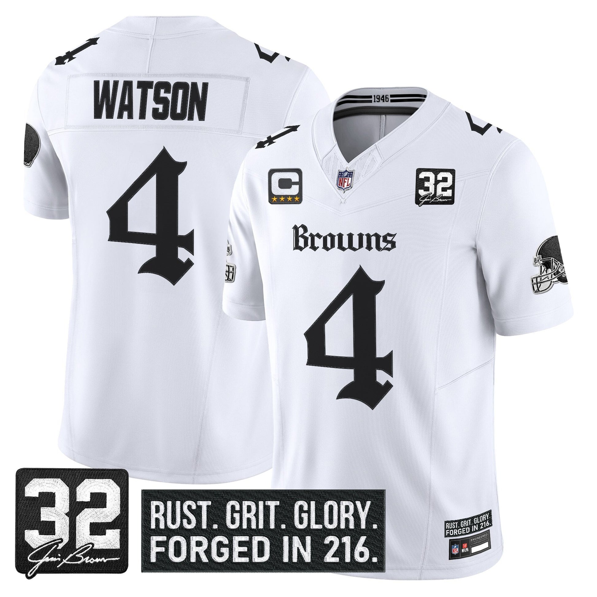 Men's Cleveland Browns 'Gothic Dawg Shadows Drop' Vapor Limited Jersey - All Stitched