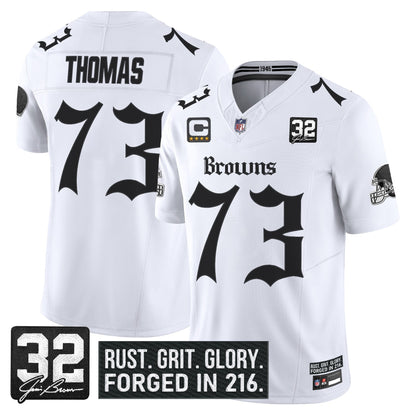 Men's Cleveland Browns 'Gothic Dawg Shadows Drop' Vapor Limited Jersey - All Stitched
