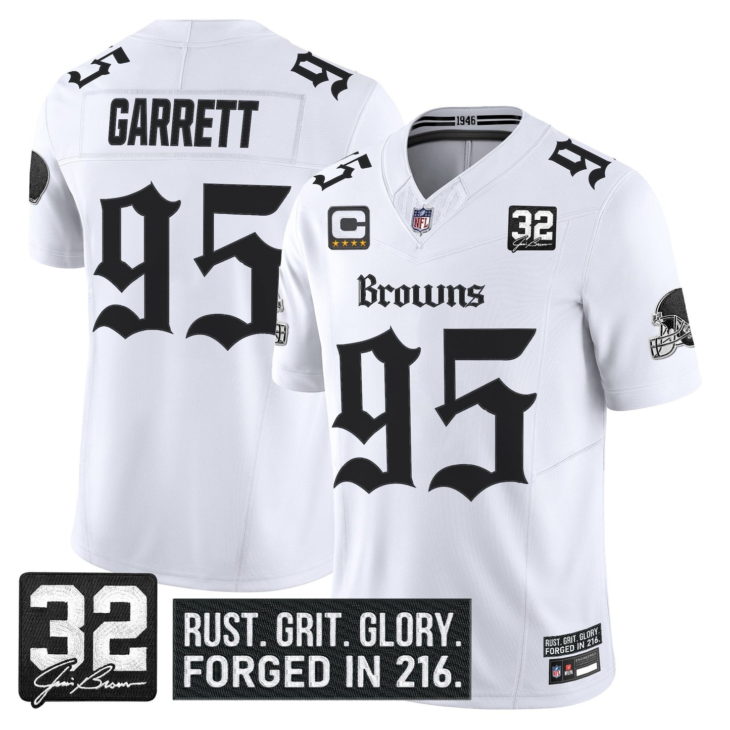 Men's Cleveland Browns 'Gothic Dawg Shadows Drop' Vapor Limited Jersey - All Stitched