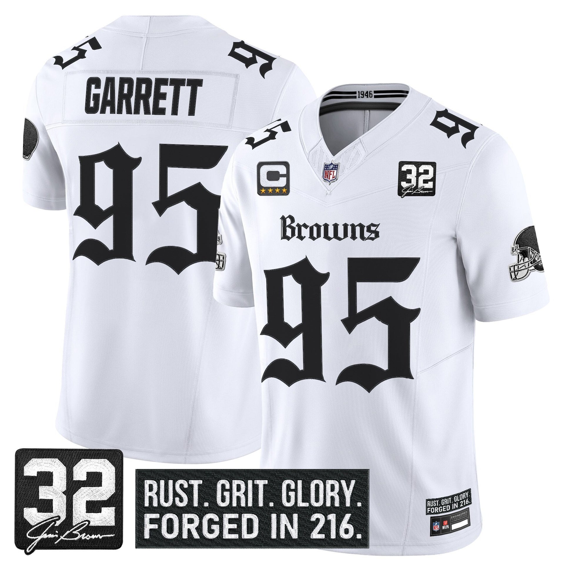 Men's Cleveland Browns 'Gothic Dawg Shadows Drop' Vapor Limited Jersey - All Stitched