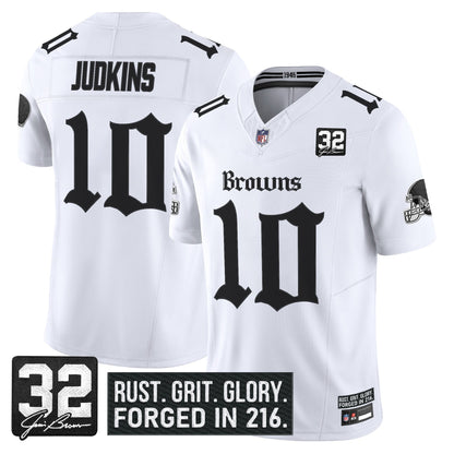 Men's Cleveland Browns 'Gothic Dawg Shadows Drop' Vapor Limited Jersey - All Stitched