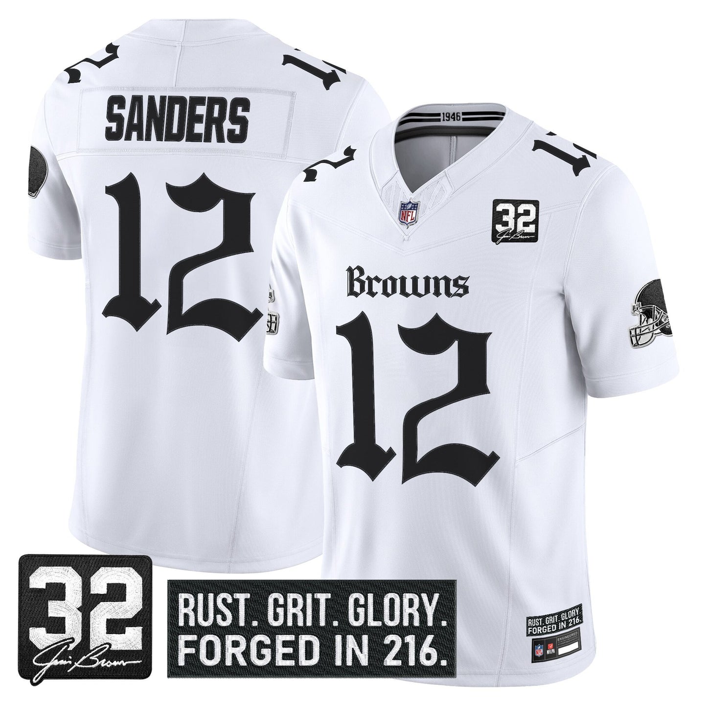 Men's Cleveland Browns 'Gothic Dawg Shadows Drop' Vapor Limited Jersey - All Stitched