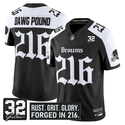 Men's Cleveland Browns 'Gothic Dawg Shadows Drop' Vapor Limited Jersey - All Stitched