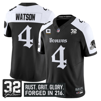 Men's Cleveland Browns 'Gothic Dawg Shadows Drop' Vapor Limited Jersey - All Stitched