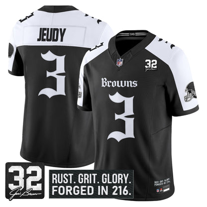 Men's Cleveland Browns 'Gothic Dawg Shadows Drop' Vapor Limited Jersey - All Stitched