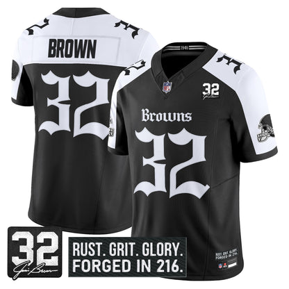 Men's Cleveland Browns 'Gothic Dawg Shadows Drop' Vapor Limited Jersey - All Stitched
