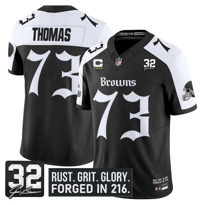 Men's Cleveland Browns 'Gothic Dawg Shadows Drop' Vapor Limited Jersey - All Stitched
