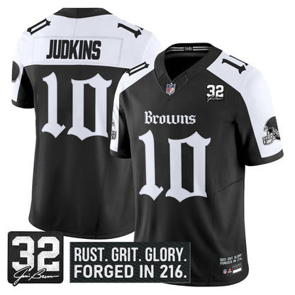 Men's Cleveland Browns 'Gothic Dawg Shadows Drop' Vapor Limited Jersey - All Stitched