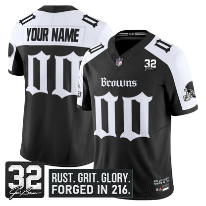 Cleveland Browns 'Gothic Dawg Shadows Drop' Vapor Limited Custom Jersey - All Stitched