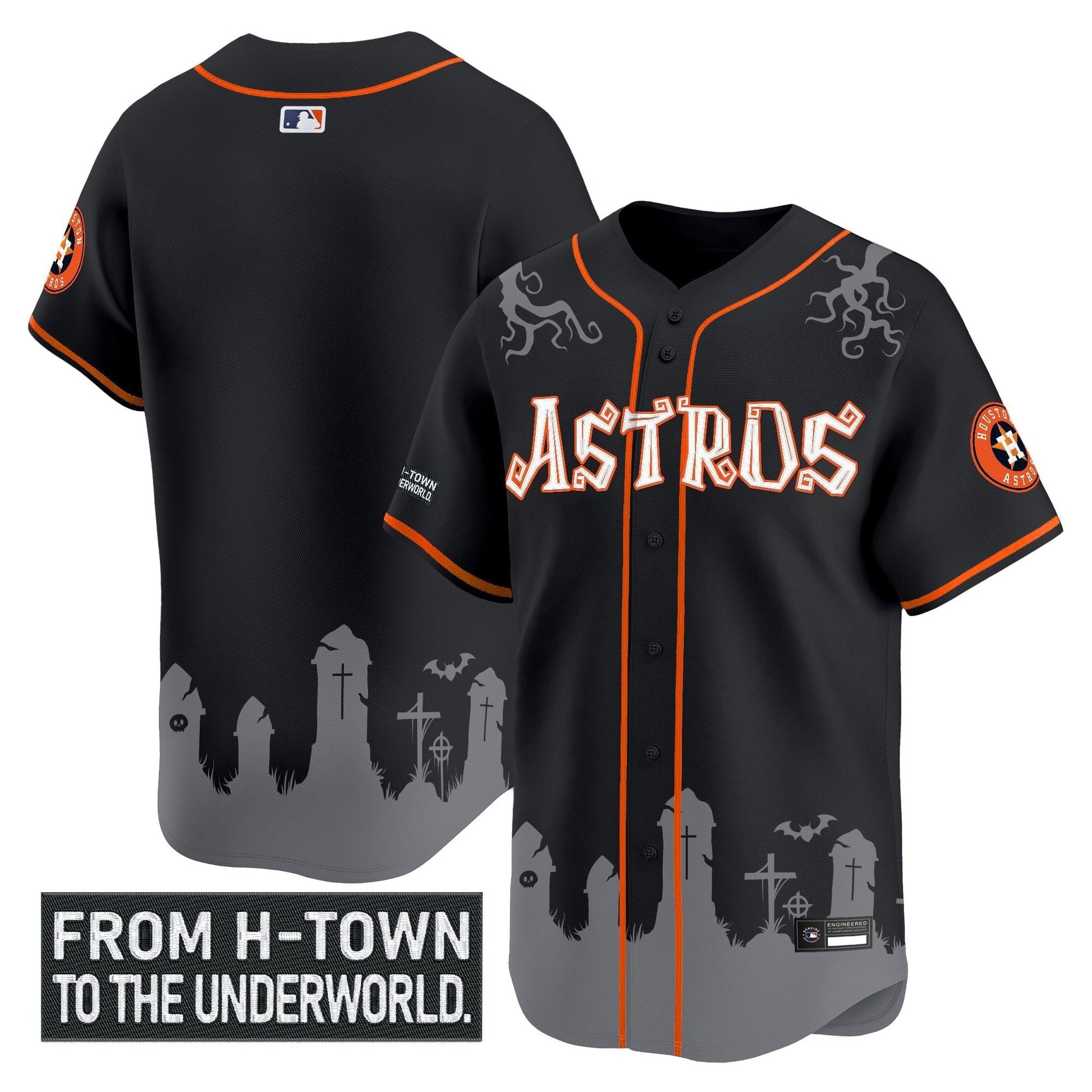 Men's Houston Astros 'Halloween Shadows Edition' Vapor Premier Limited Jersey - Stitched