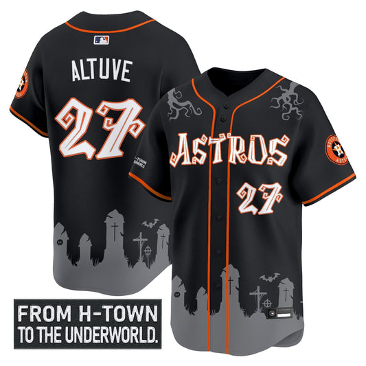 Men's Houston Astros 'Halloween Shadows Edition' Vapor Premier Limited Jersey - Stitched