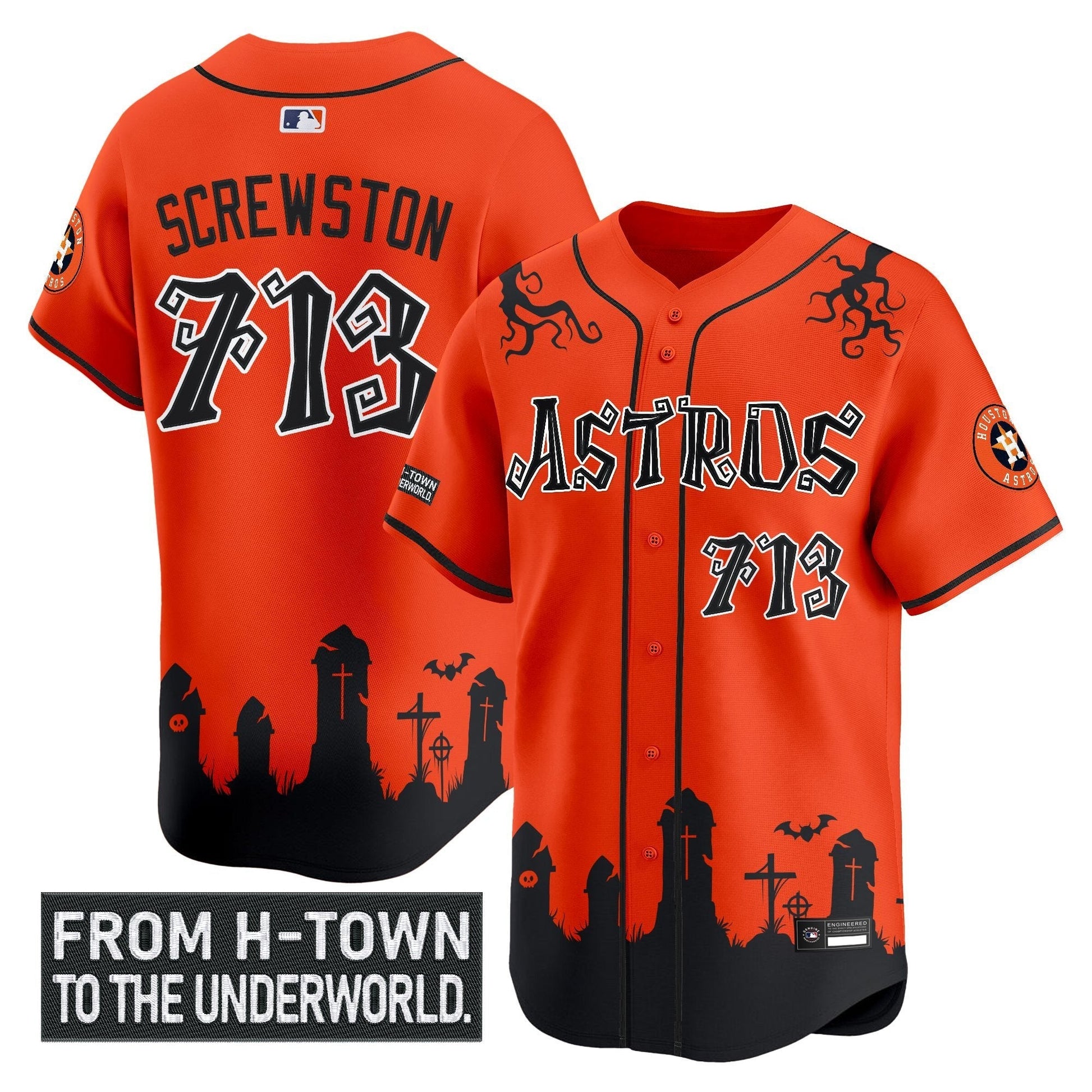 Men's Houston Astros 'Halloween Shadows Edition' Vapor Premier Limited Jersey - Stitched