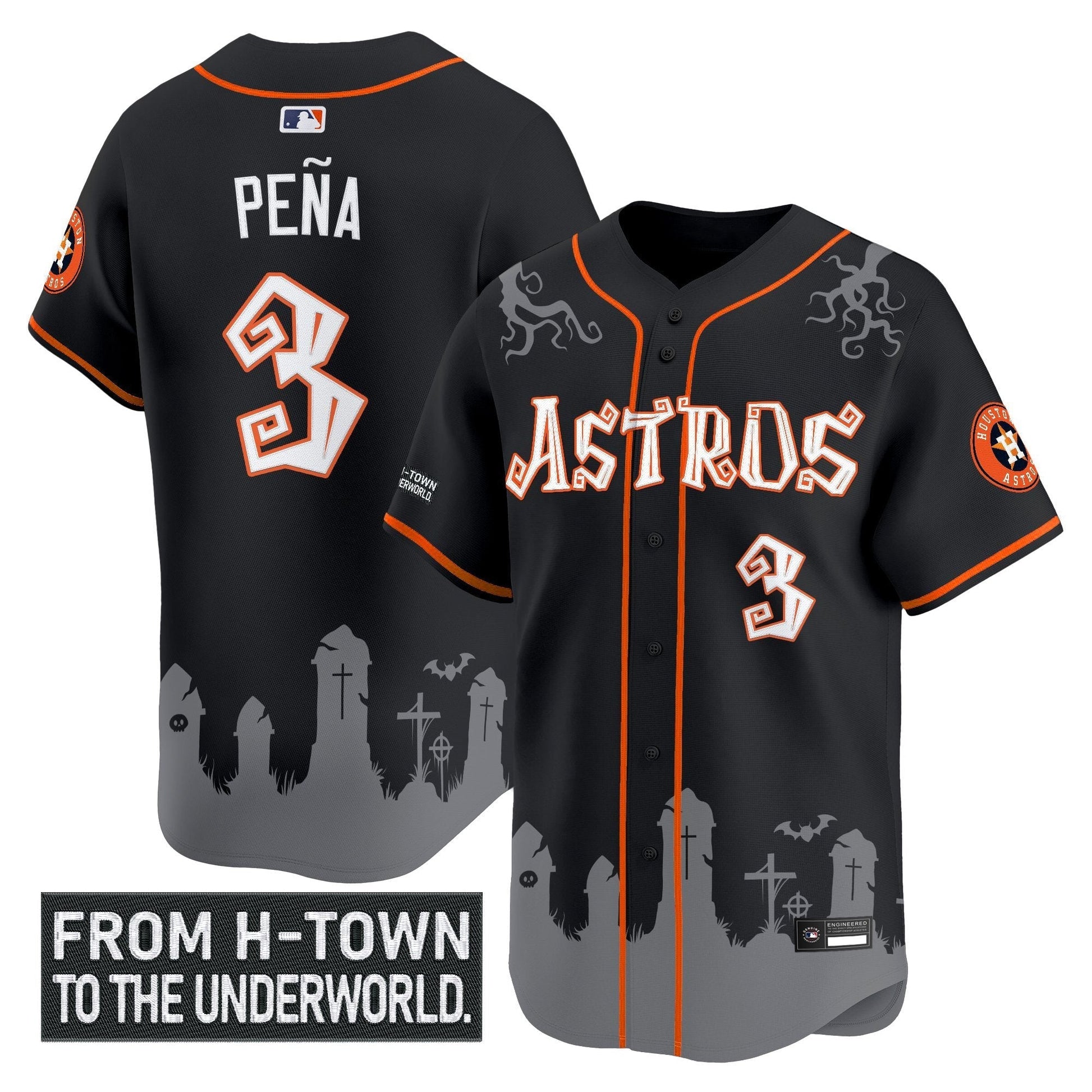 Men's Houston Astros 'Halloween Shadows Edition' Vapor Premier Limited Jersey - Stitched