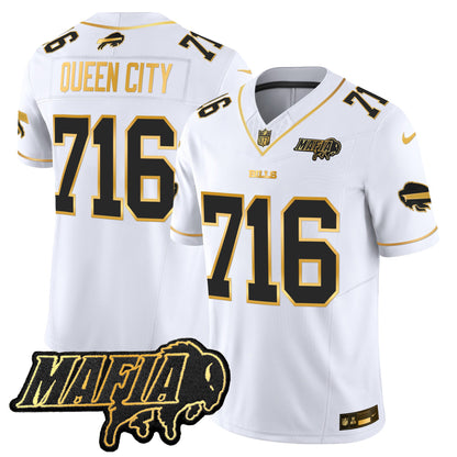 Men's Buffalo Bills 2025 Bills Mafia Patch Gold Vapor Limited Jersey - All Stitched
