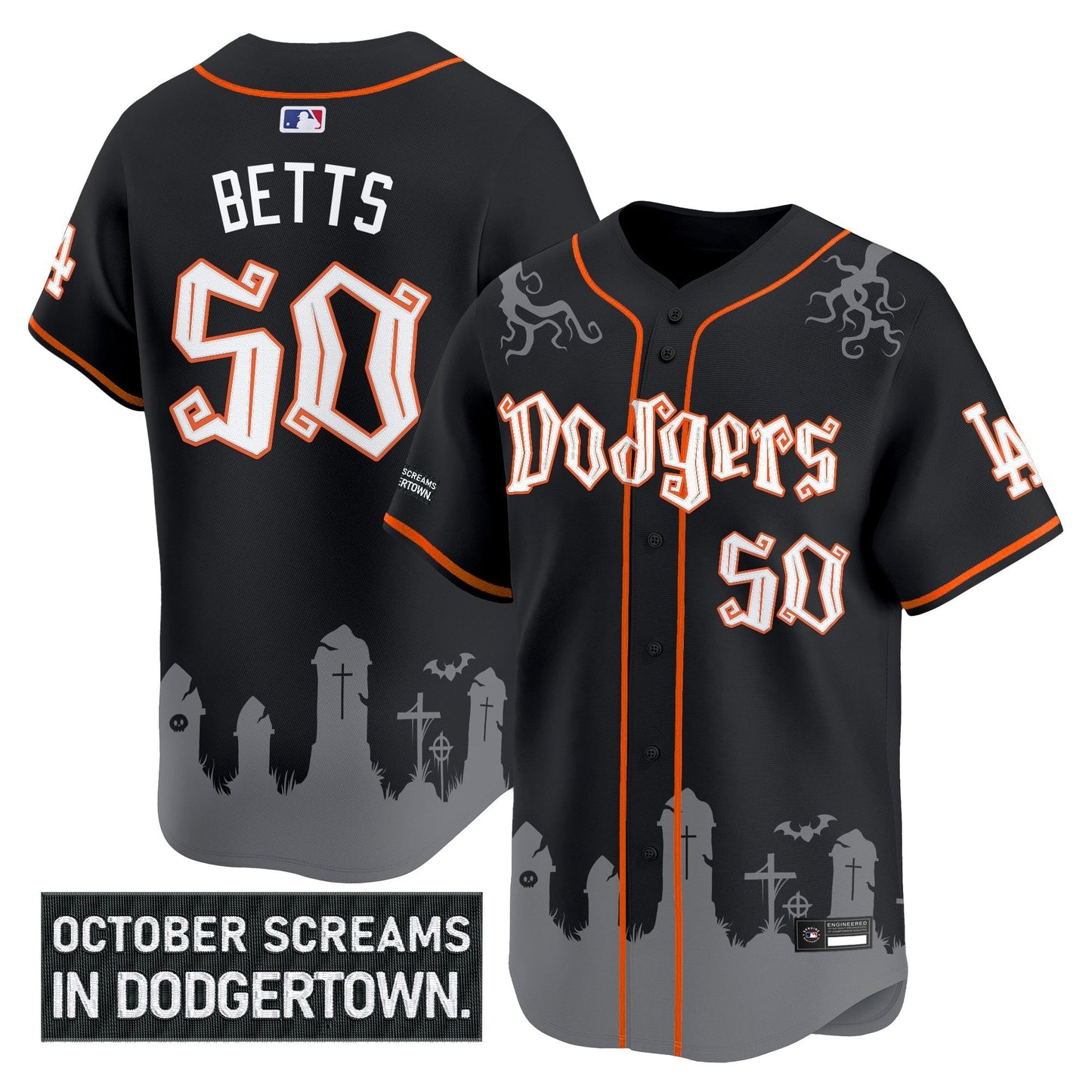 Men's Los Angeles Dodgers 'Halloween Edition' Premier Limited Jersey - Stitched
