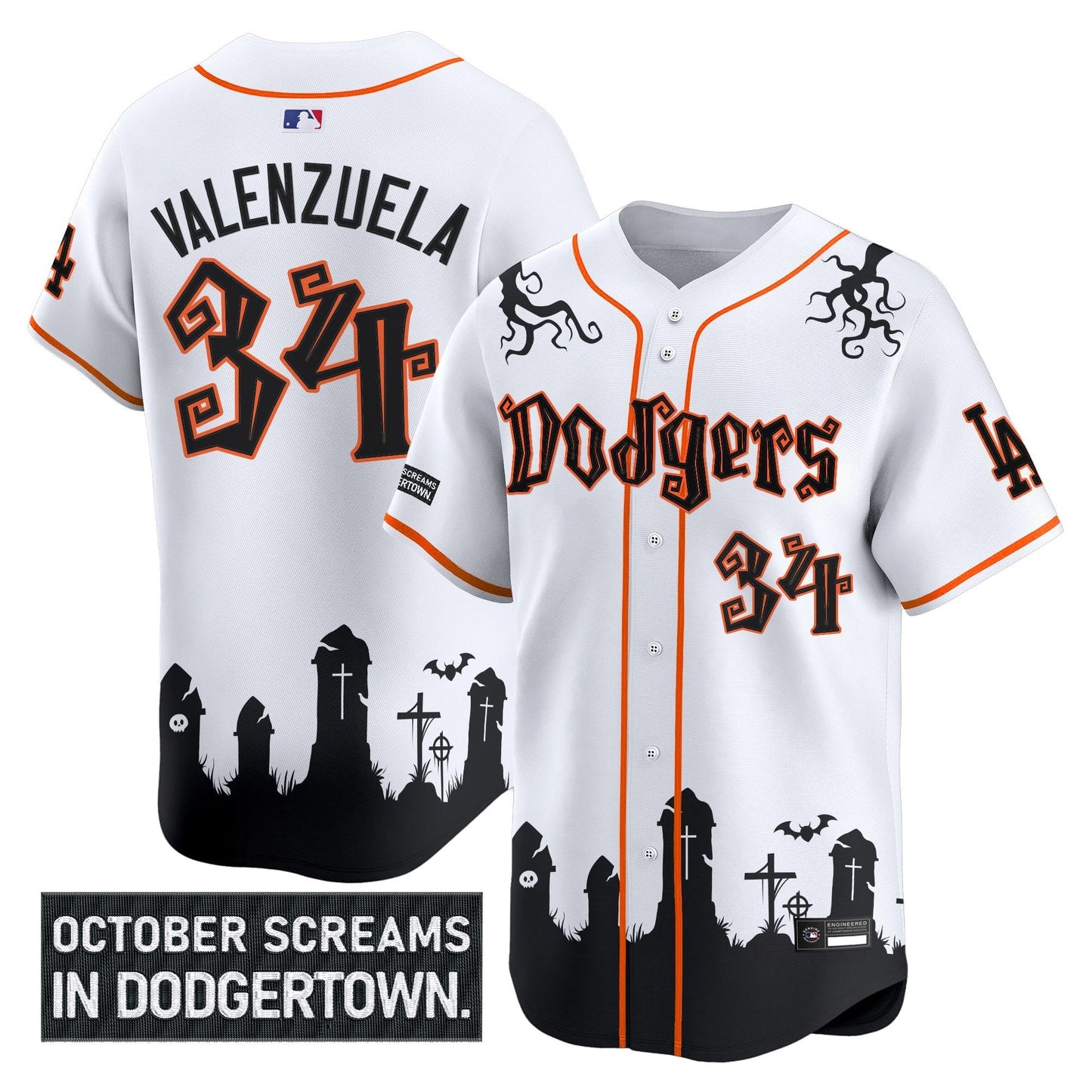 Men's Los Angeles Dodgers 'Halloween Edition' Premier Limited Jersey - Stitched