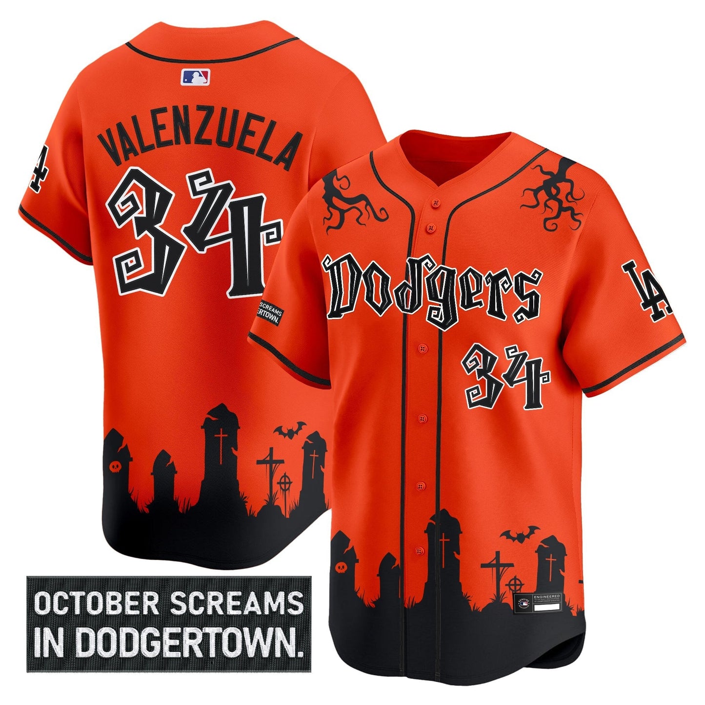 Men's Los Angeles Dodgers 'Halloween Edition' Premier Limited Jersey - Stitched