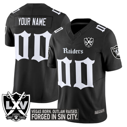 Las Vegas Raiders 'Gothic Sin City Shadows Edition' Vapor Limited Custom Jersey V2 - All Stitched