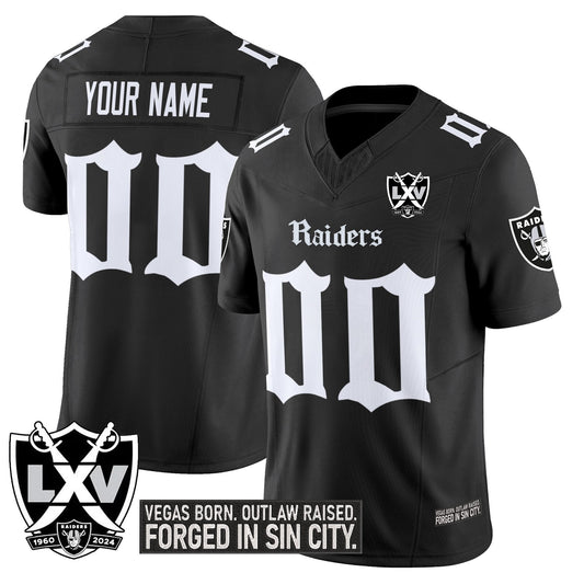 Las Vegas Raiders 'Gothic Sin City Shadows Edition' Vapor Limited Custom Jersey V2 - All Stitched
