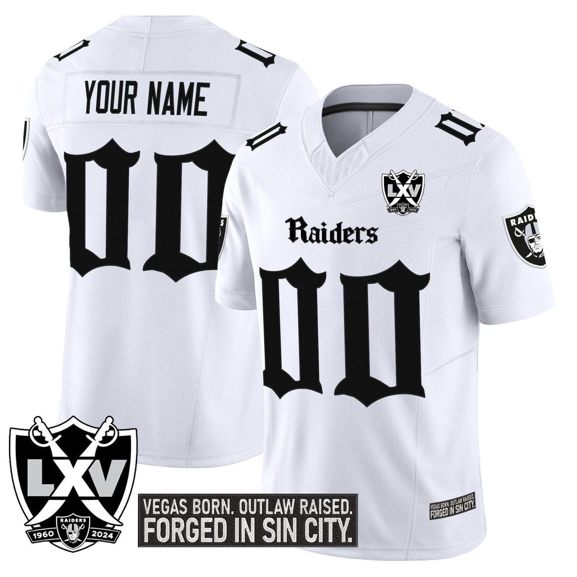 Las Vegas Raiders 'Gothic Sin City Shadows Edition' Vapor Limited Custom Jersey V2 - All Stitched