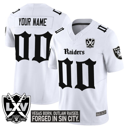 Las Vegas Raiders 'Gothic Sin City Shadows Edition' Vapor Limited Custom Jersey V2 - All Stitched