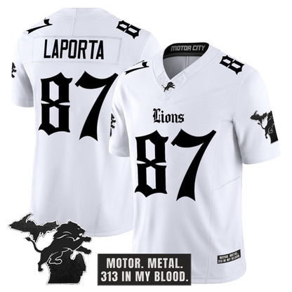 Men's Detroit Lions 'Gothic Motor Grit Edition' Vapor Limited Jersey V2 - All Stitched
