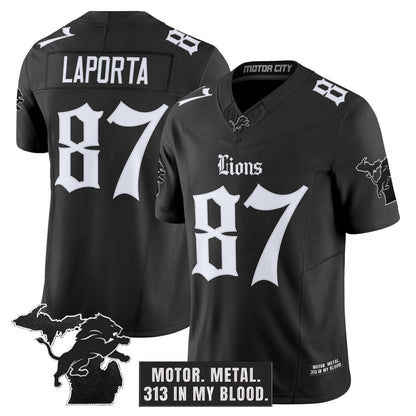Men's Detroit Lions 'Gothic Motor Grit Edition' Vapor Limited Jersey V2 - All Stitched