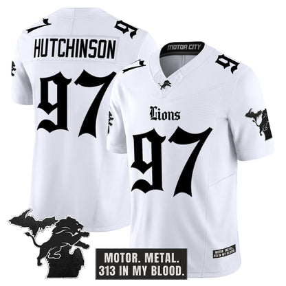 Men's Detroit Lions 'Gothic Motor Grit Edition' Vapor Limited Jersey V2 - All Stitched
