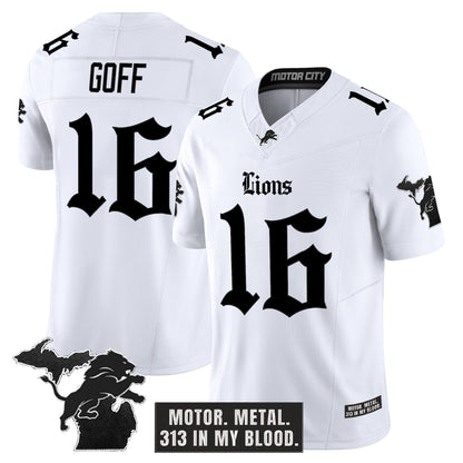 Men's Detroit Lions 'Gothic Motor Grit Edition' Vapor Limited Jersey V2 - All Stitched