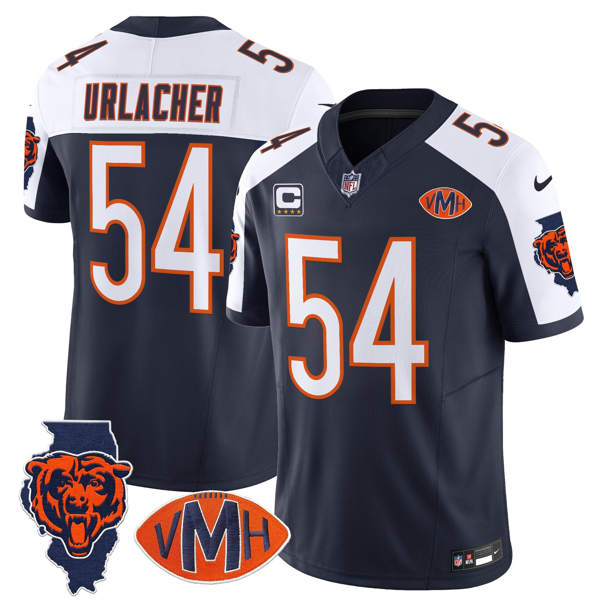 Men's Chicago Bears Virginia McCaskey Memorial Patch Vapor Jersey - All Stitched