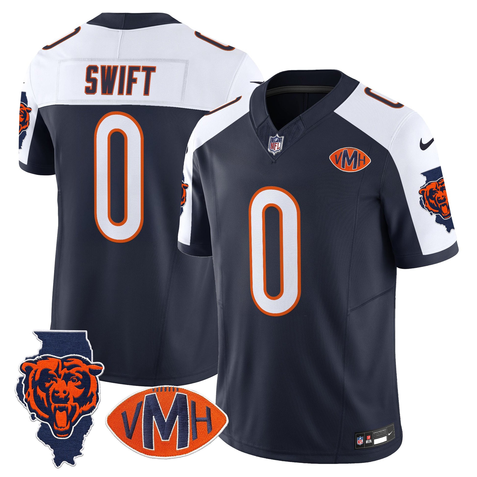 Men's Chicago Bears Virginia McCaskey Memorial Patch Vapor Jersey - All Stitched