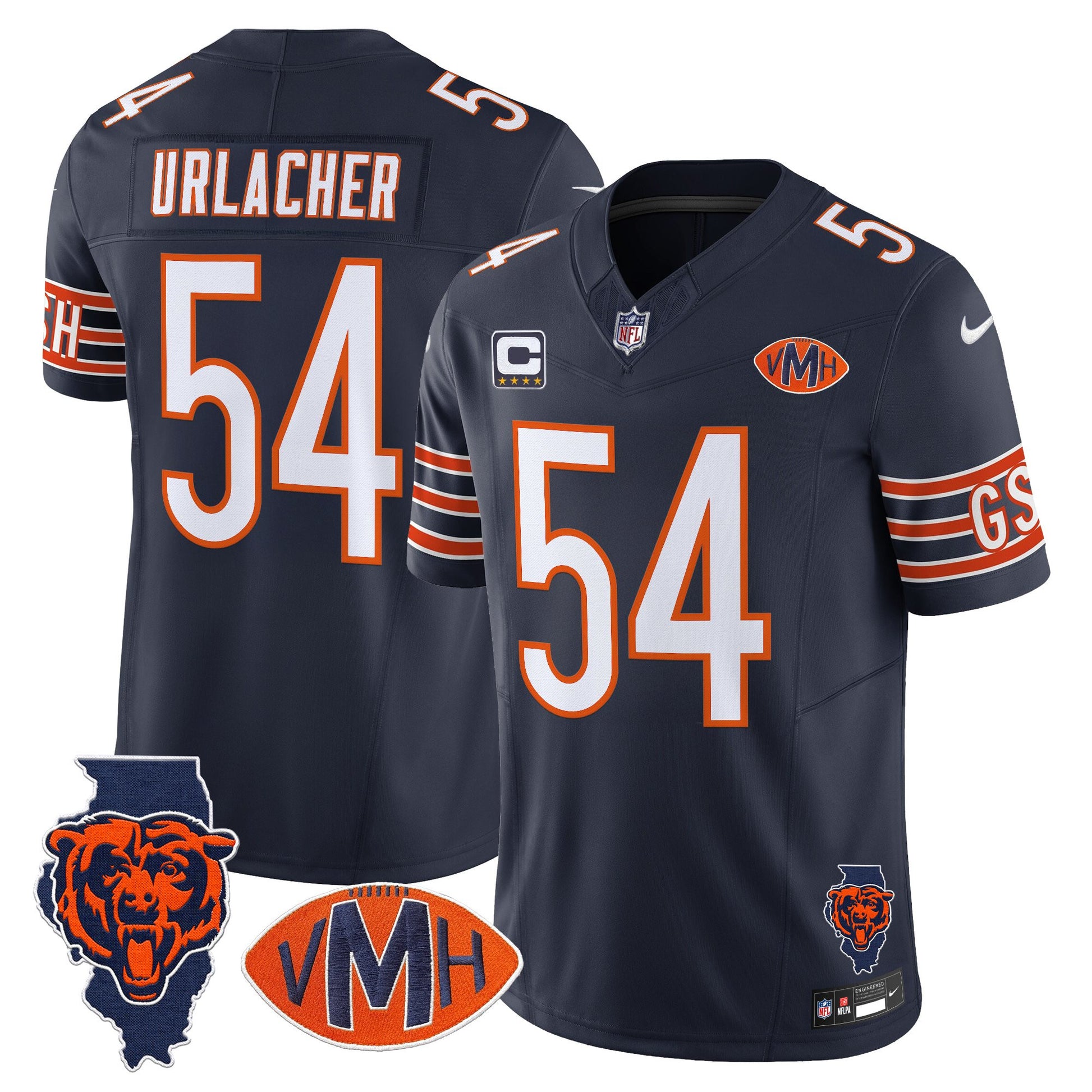 Men's Chicago Bears Virginia McCaskey Memorial Patch Vapor Jersey - All Stitched