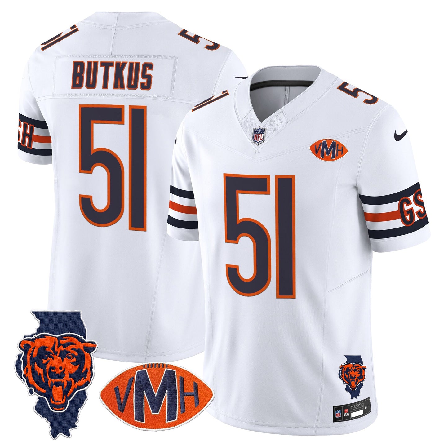 Men's Chicago Bears Virginia McCaskey Memorial Patch Vapor Jersey - All Stitched