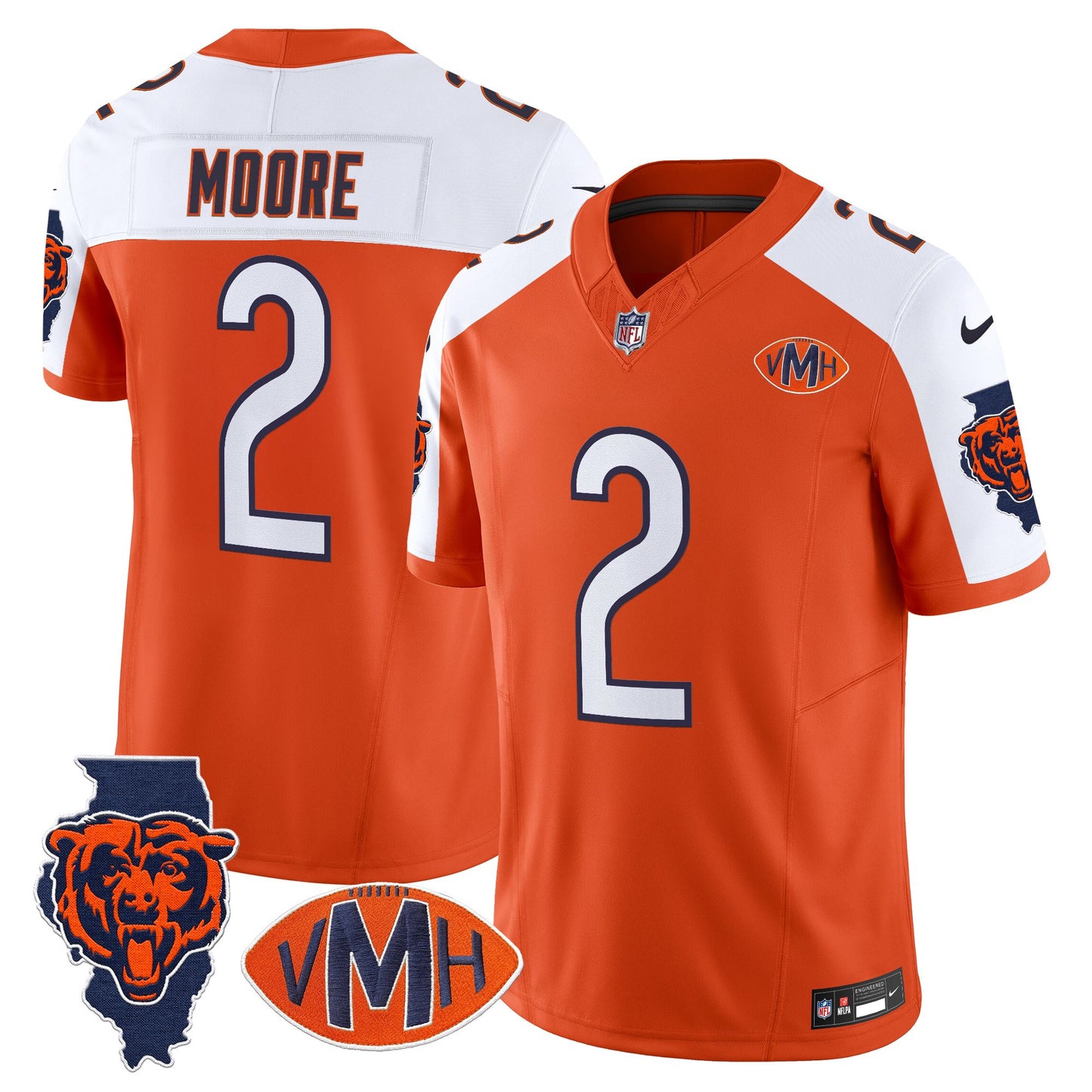 Men's Chicago Bears Virginia McCaskey Memorial Patch Vapor Jersey - All Stitched