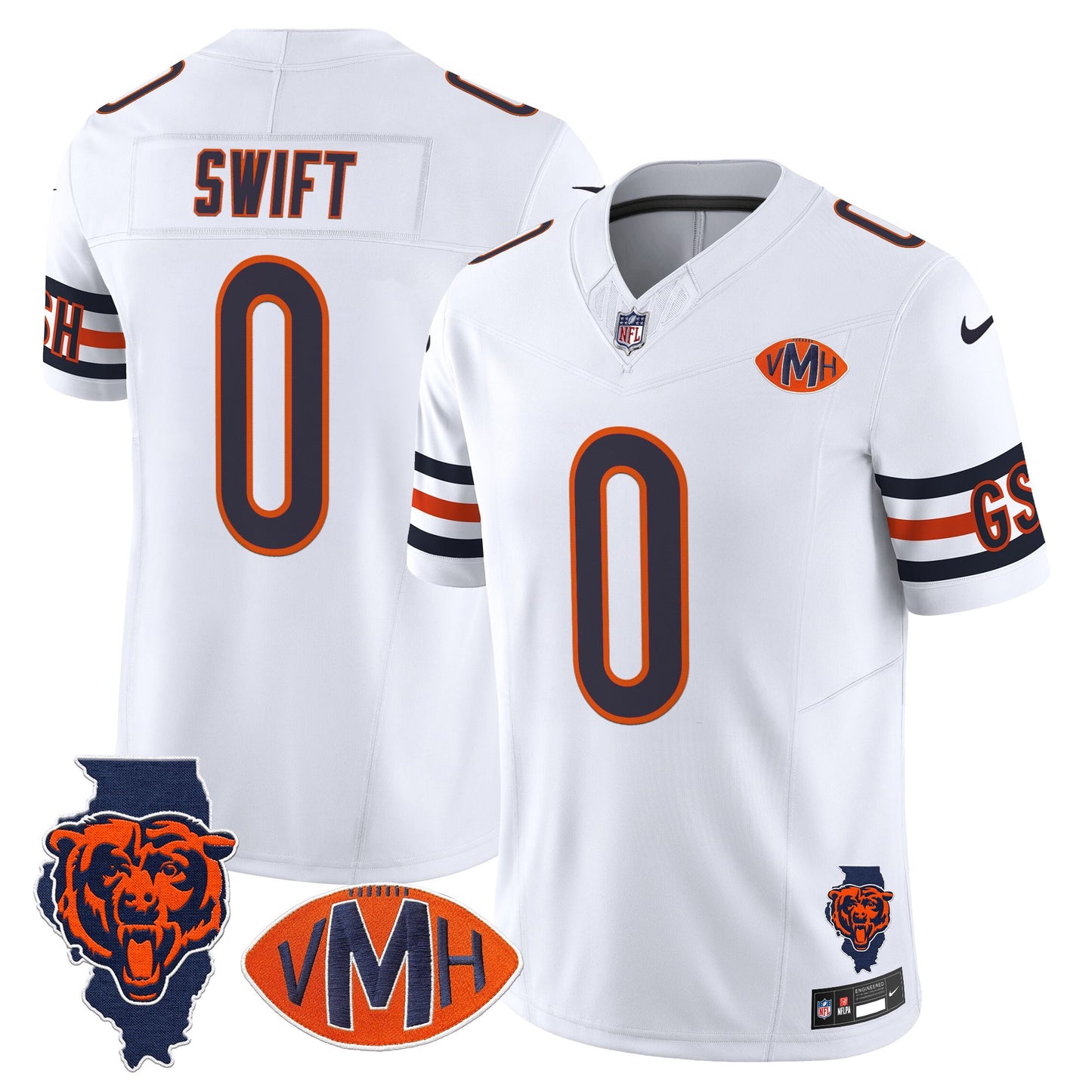 Men's Chicago Bears Virginia McCaskey Memorial Patch Vapor Jersey - All Stitched